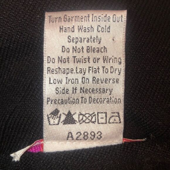 Quacker Factory Size XL Silk Blend Beaded V-Neck Black Sweater Top - Picture 5 of 9